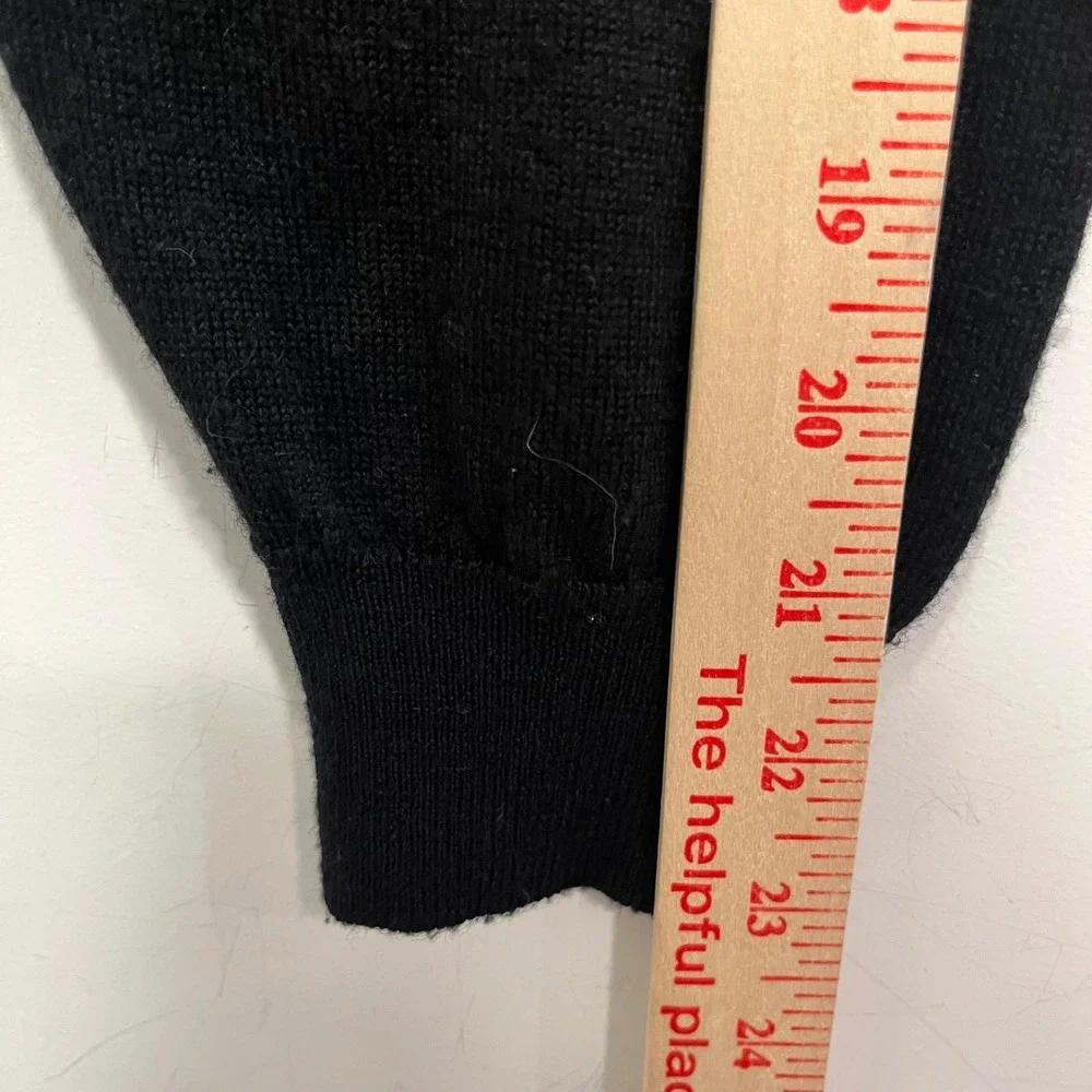Raffi Linea Uomo Mens Black Wool Blend Quarter Zip Polo Sweater Made in Italy